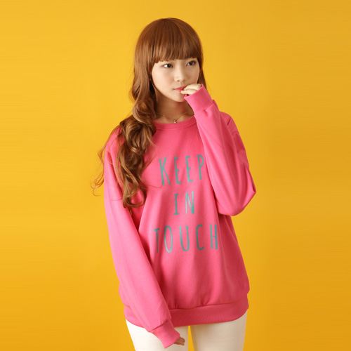 [UNISEX] KEEP IN TOUCH 맨투맨 (핫핑크)